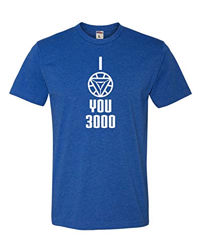 Medium Royal Blue Adult I Love You 3000 Stark Deluxe T-Shirt