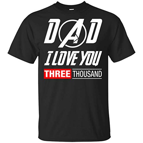 Dad I Love You 3000 Avengers End Game Iron Tony Stark Man T-Shirt Black